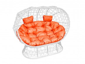 Кокон Лежебока на подставке с ротангом оранжевая подушка в Североуральске - severouralsk.magazinmebel.ru | фото
