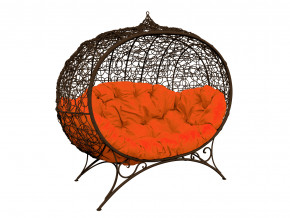 Кокон Улей на ножках с ротангом оранжевая подушка в Североуральске - severouralsk.magazinmebel.ru | фото