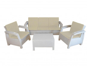 Комплект уличной мебели Yalta Premium Terrace Triple Set белый в Североуральске - severouralsk.magazinmebel.ru | фото
