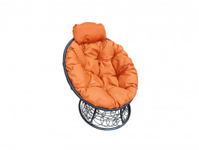 Кресло Папасан мини с ротангом оранжевая подушка в Североуральске - severouralsk.magazinmebel.ru | фото