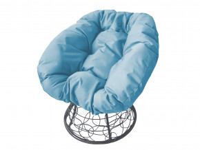 Кресло Пончик с ротангом голубая подушка в Североуральске - severouralsk.magazinmebel.ru | фото