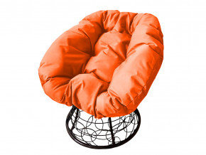 Кресло Пончик с ротангом оранжевая подушка в Североуральске - severouralsk.magazinmebel.ru | фото
