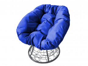 Кресло Пончик с ротангом синяя подушка в Североуральске - severouralsk.magazinmebel.ru | фото