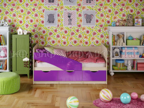 Кровать Бабочки 1600 Фиолетовый металлик в Североуральске - severouralsk.magazinmebel.ru | фото - изображение 1