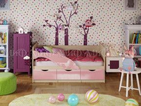 Кровать Дельфин-1 1600 Розовый металлик в Североуральске - severouralsk.magazinmebel.ru | фото