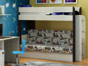 Кровать двухъярусная Карамель 75 венге ткань биг бен в Североуральске - severouralsk.magazinmebel.ru | фото - изображение 1