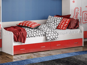 Кровать с ящиками Вега Алфавит Красный в Североуральске - severouralsk.magazinmebel.ru | фото