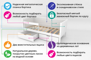 Кровать-тахта Svogen мягкая с ящиками и бортиком с фото белый/зверята в Североуральске - severouralsk.magazinmebel.ru | фото - изображение 2